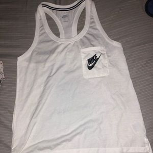 Nike white racer back tunic tank